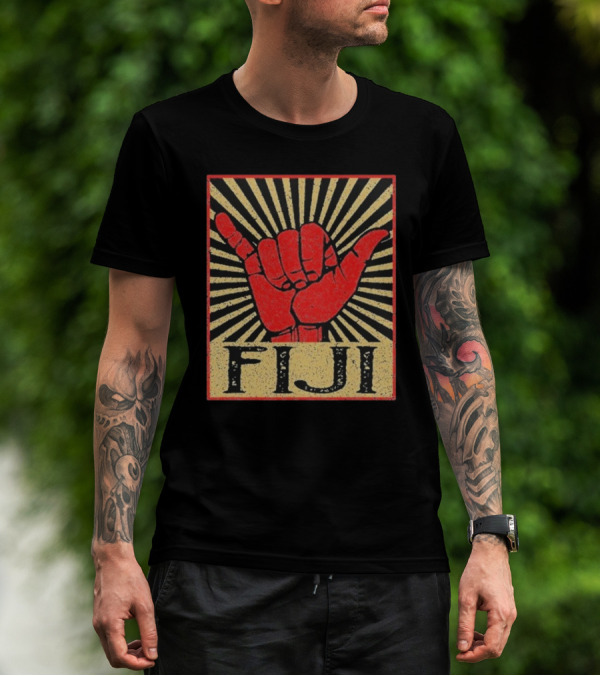 Fiji Retro Shaka Vintage Island Surfer T-Shirt