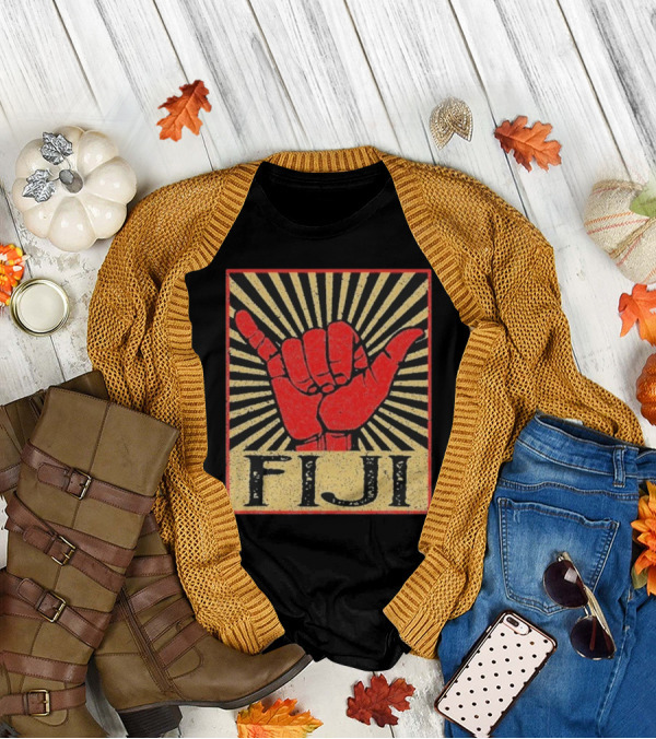 Fiji Retro Shaka Vintage Island Surfer T-Shirt