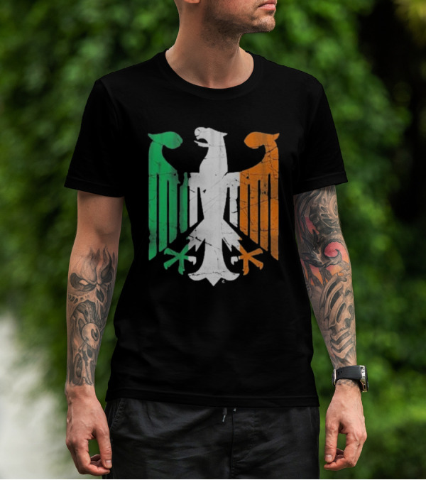 Vintage Irish German Eagle Emblem St Patrick’s Day Heritage T-Shirt