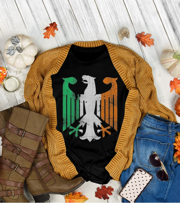 Vintage Irish German Eagle Emblem St Patrick’s Day Heritage T-Shirt