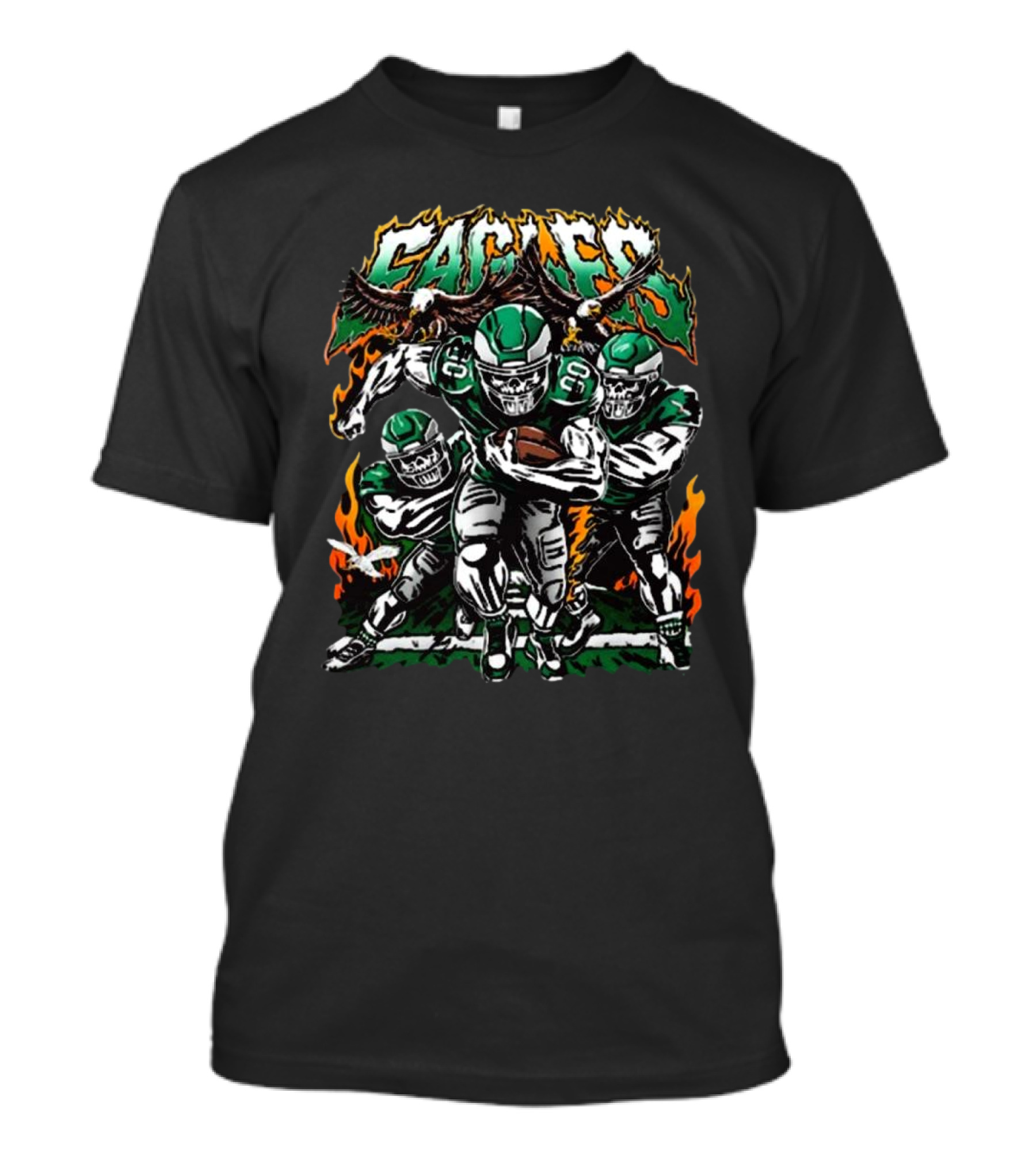 Warren Lotas Philadelphia Eagles Super Bowl LIX Skeleton Football Players T-Shirt