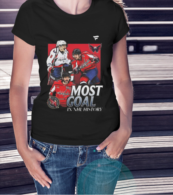 Washington Capitals Alexander Ovechkin Most Goals In NHL History Evolution 8 T-Shirt