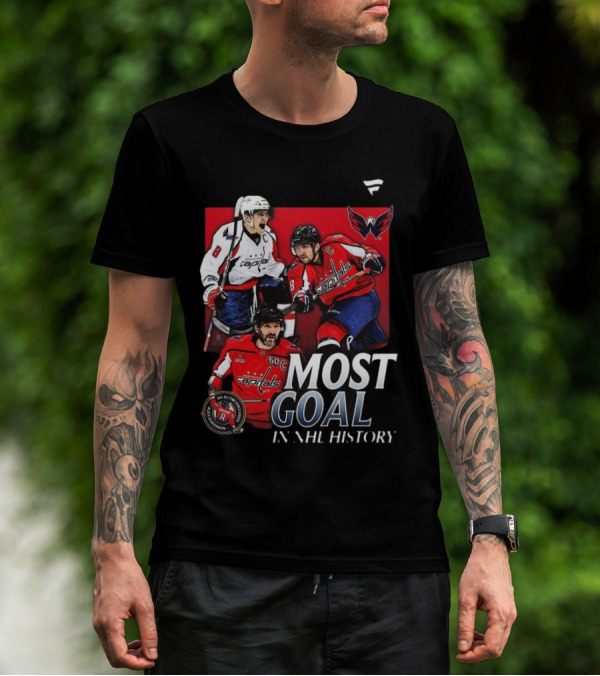 Washington Capitals Alexander Ovechkin Most Goals In NHL History Evolution 8 T-Shirt