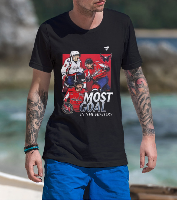Washington Capitals Alexander Ovechkin Most Goals In NHL History Evolution 8 T-Shirt