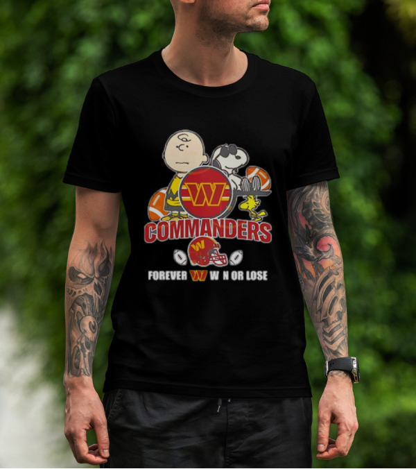 Washington Commanders X Peanuts Collaboration Forever W Not Loose T-Shirt