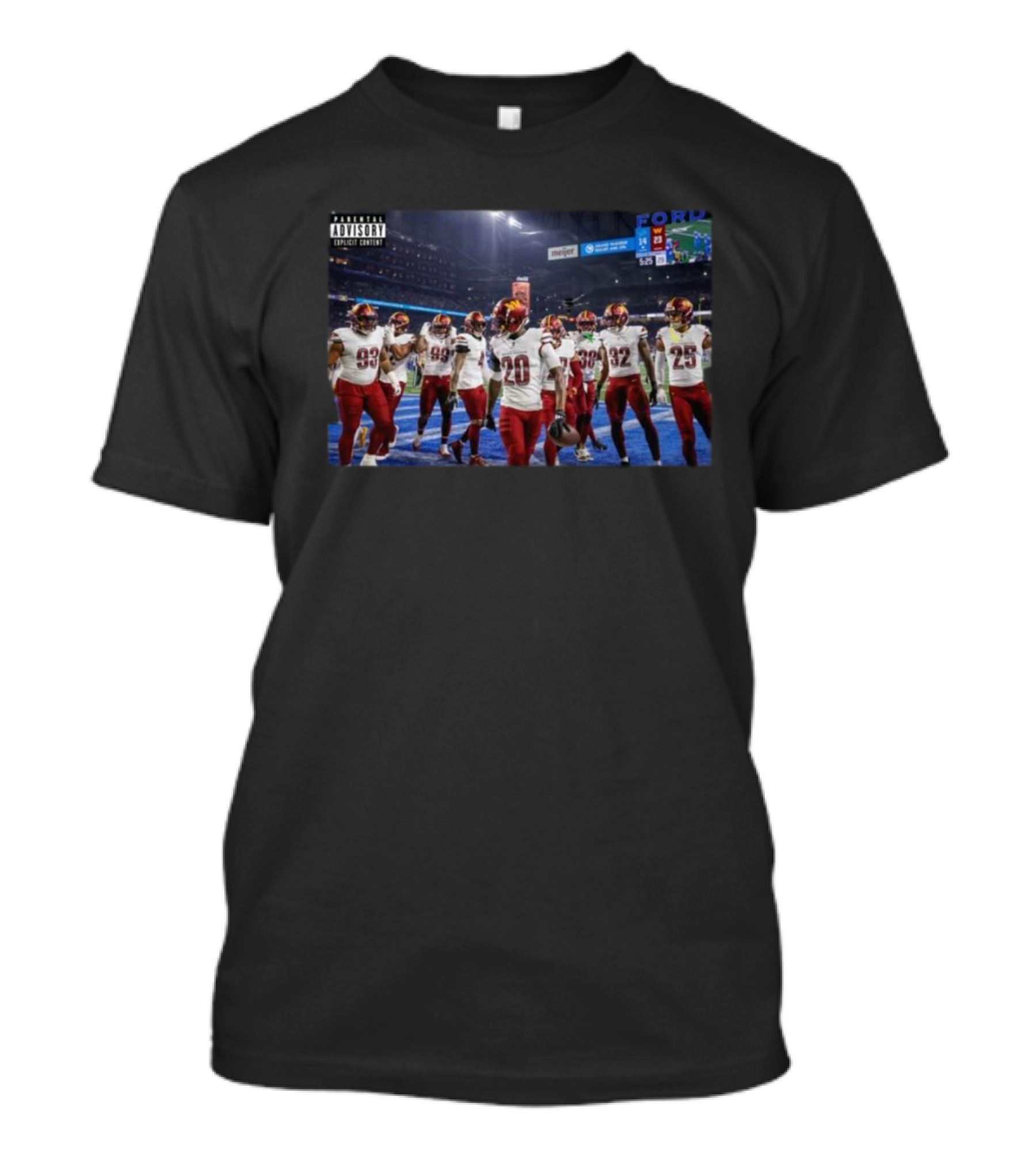 Parental Advisory Explicit Content Washington Commanders Defeat Detroit Lions At Ford Field T-Shirt