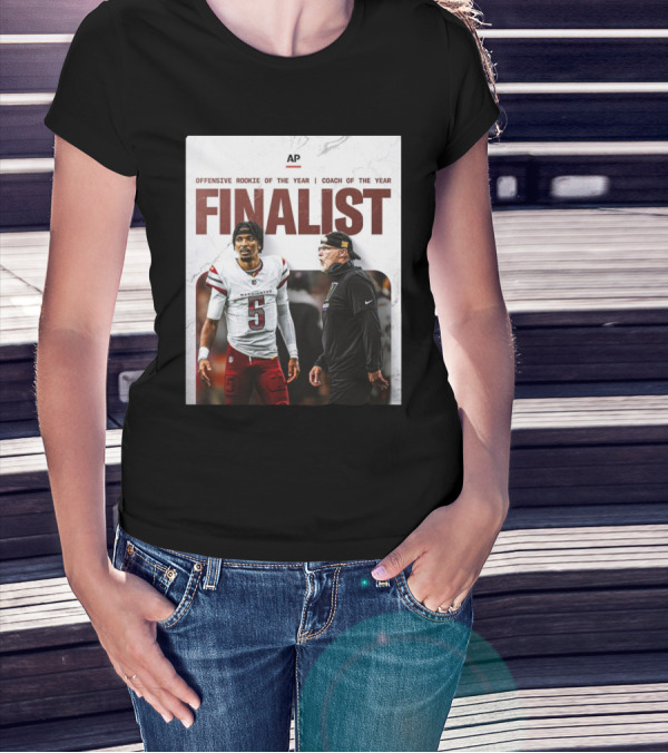 Washington Commanders Jayden Daniels Offensive Rookie And Dan Quinn Coach Finalist T-Shirt