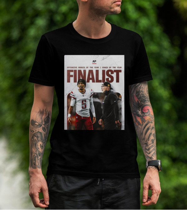Washington Commanders Jayden Daniels Offensive Rookie And Dan Quinn Coach Finalist T-Shirt