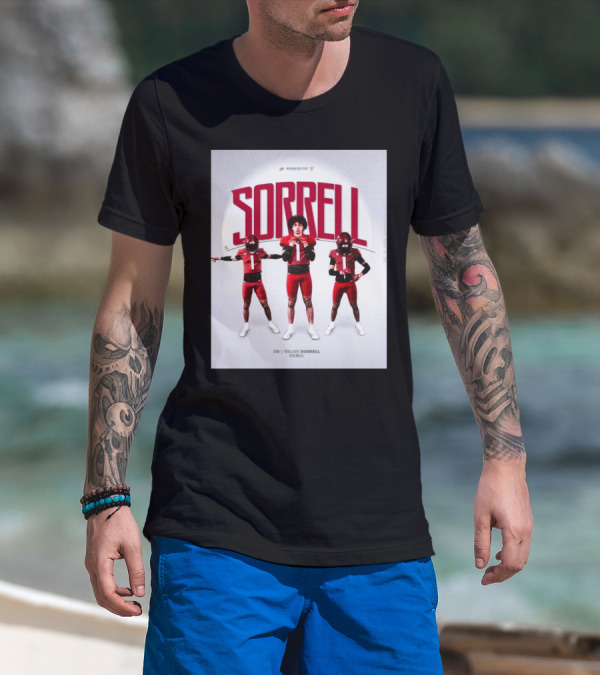Washington State Cougars Sorrell DB Trillion Signed Football Palouse T-Shirt