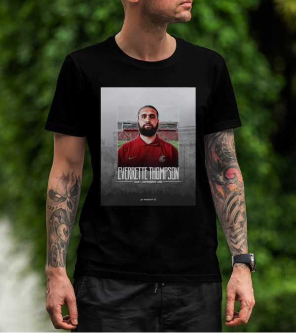 Washington State Football Everette Thompson Assistant Defensive Line Coach Palouse Stadium T-Shirt