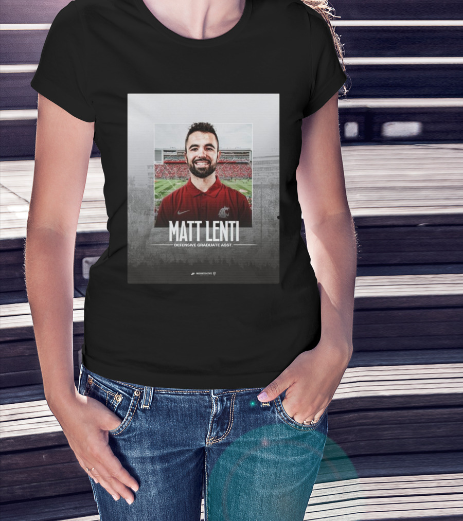 Matt Lenti Defensive Graduate Asst Washington State Cougars Palouse Football T-Shirt