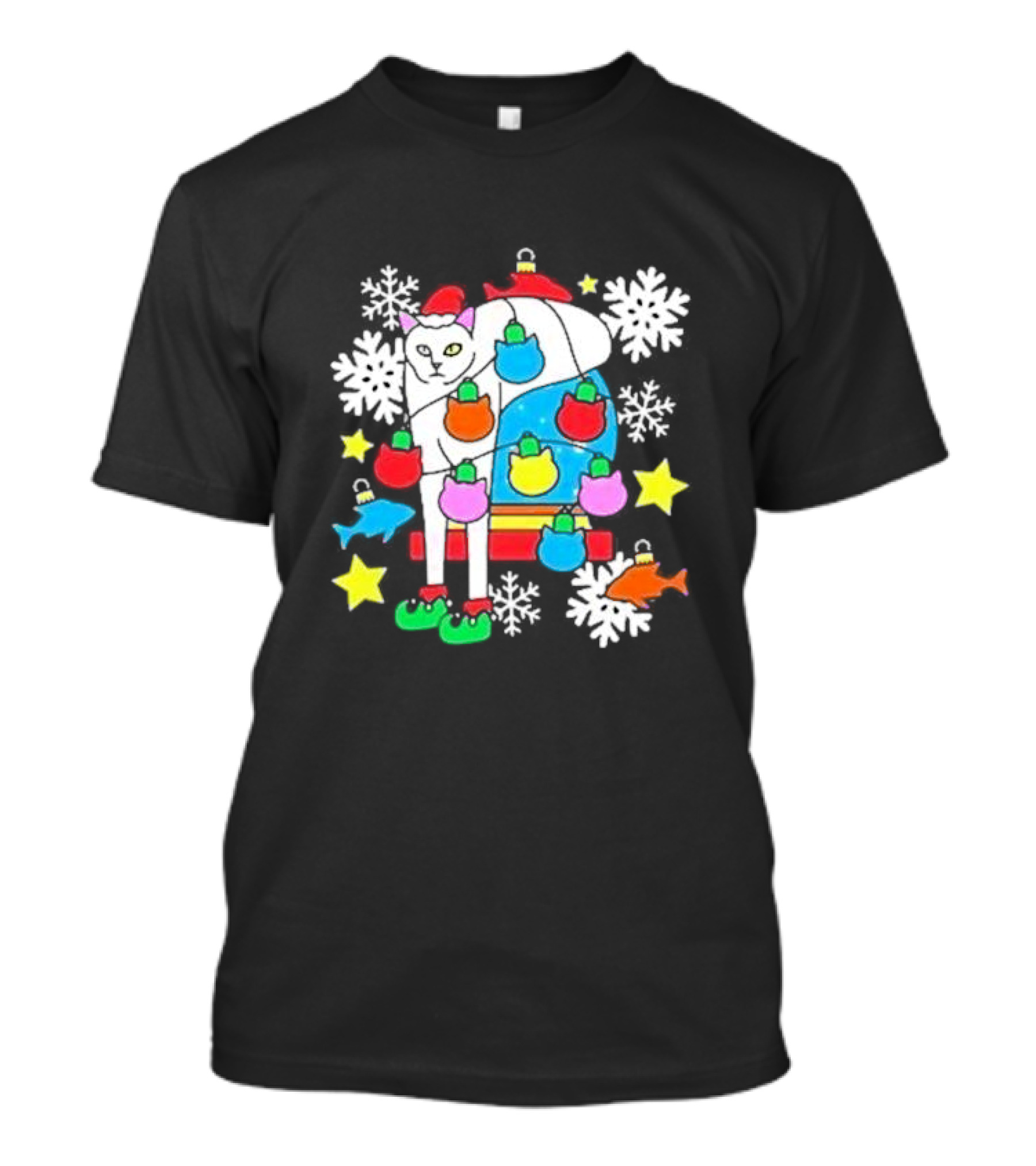 Weird Little Holiday Christmas 2024 Festive Llama Decorated With Ornaments T-Shirt