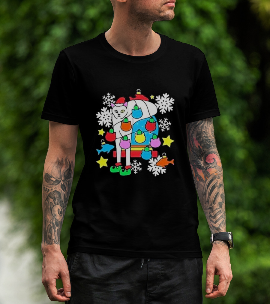 Weird Little Holiday Christmas 2024 Festive Llama Decorated With Ornaments T-Shirt