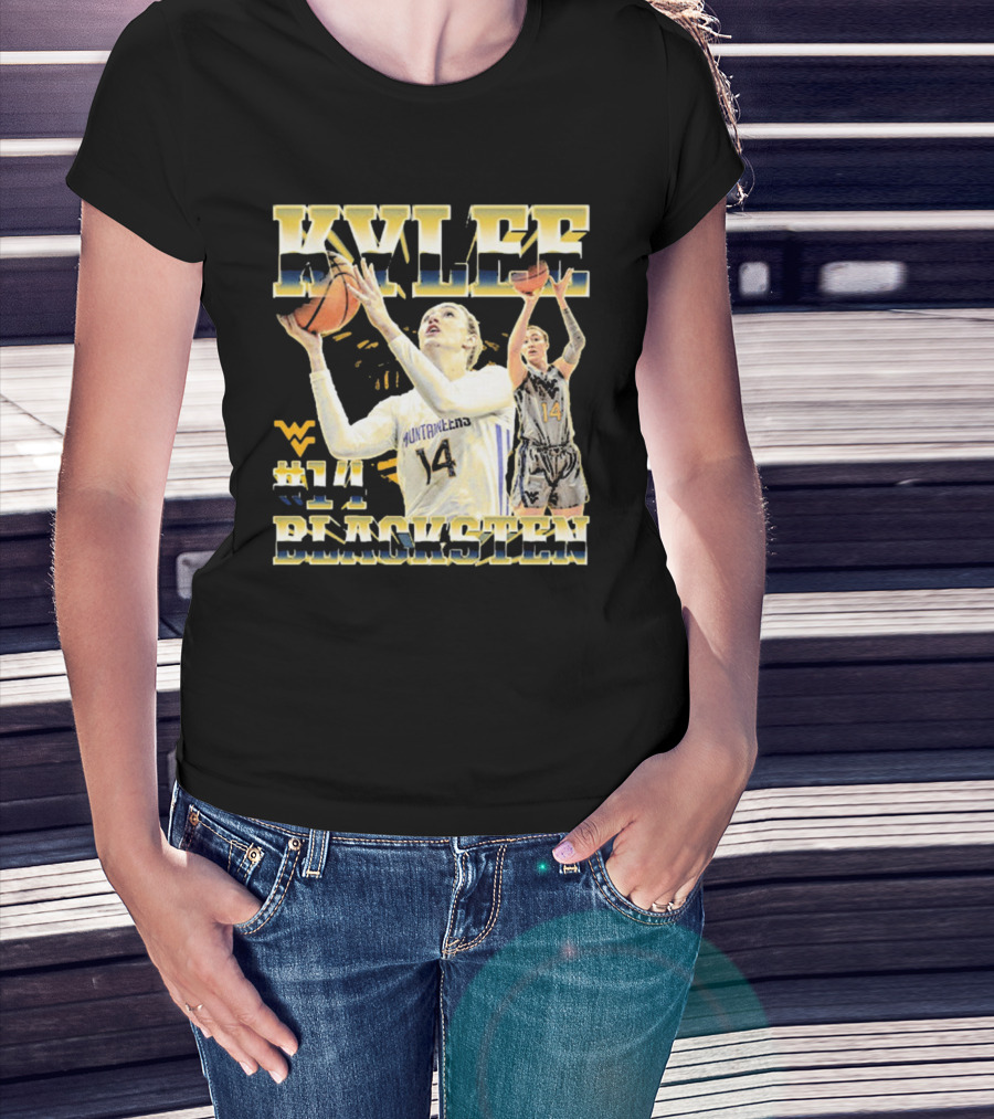 West Virginia Mountaineers Basketball Kylee Blacksten #14 T-Shirt