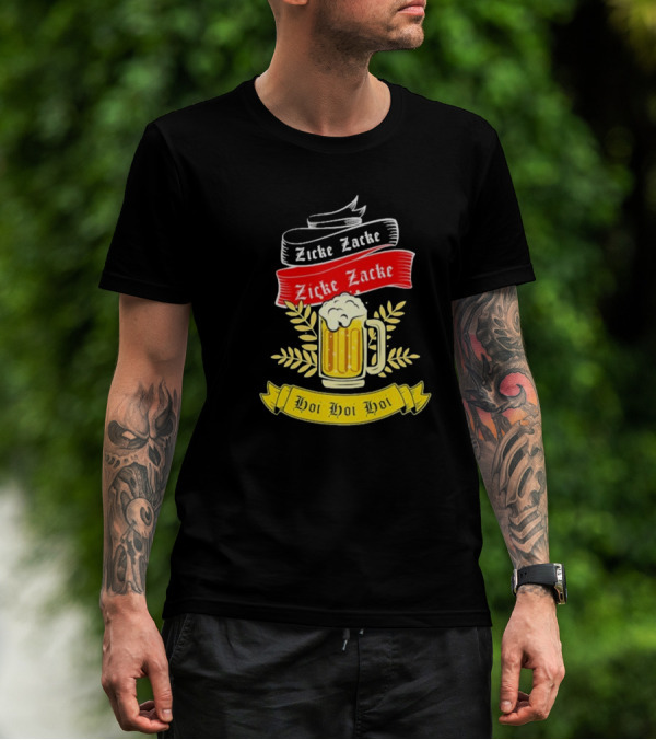 Zicke Zacke Oktoberfest Beer Germany Flag Hoi Hoi Hoi T-Shirt
