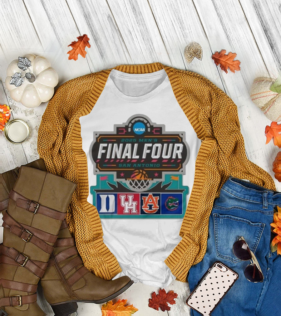2025 NCAA Men's Final Four San Antonio Duke Houston Auburn Florida Gators T-Shirt
