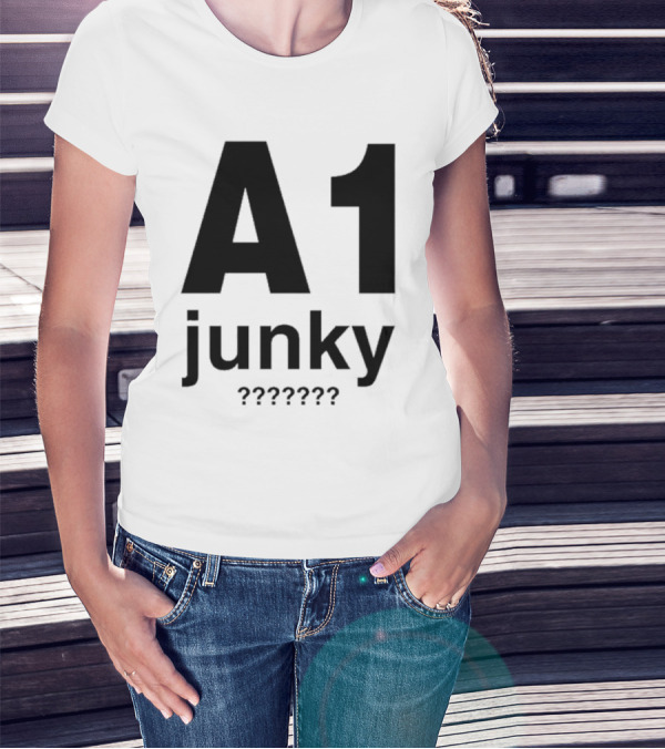 A1 Junky Motorcycle Racing Graphic Bold Nostalgic Style T-Shirt
