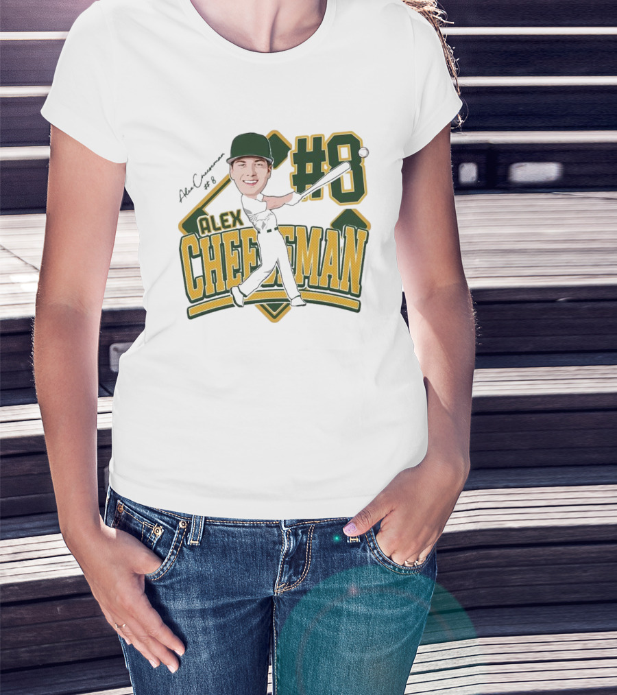 Alex Cheeseman #8 Baseball Caricature 2025 T-Shirt