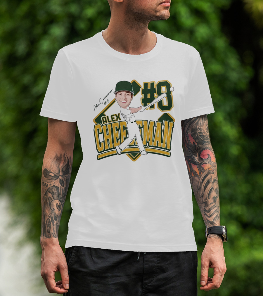 Alex Cheeseman #8 Baseball Caricature 2025 T-Shirt