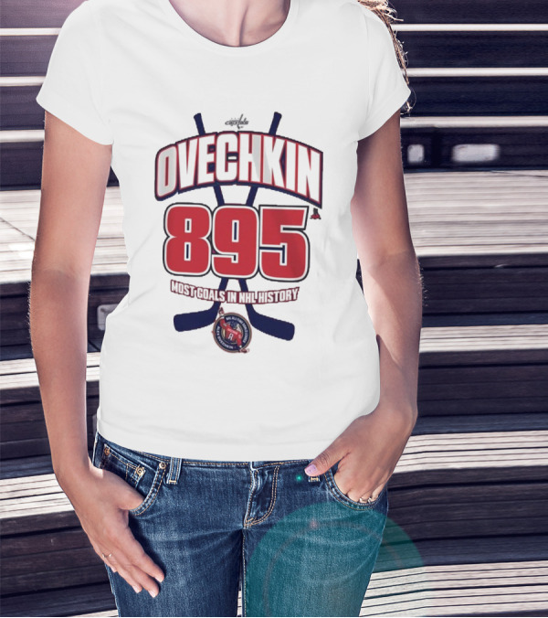 Ovechkin 895 Goals NHL History Washington Capitals T-Shirt