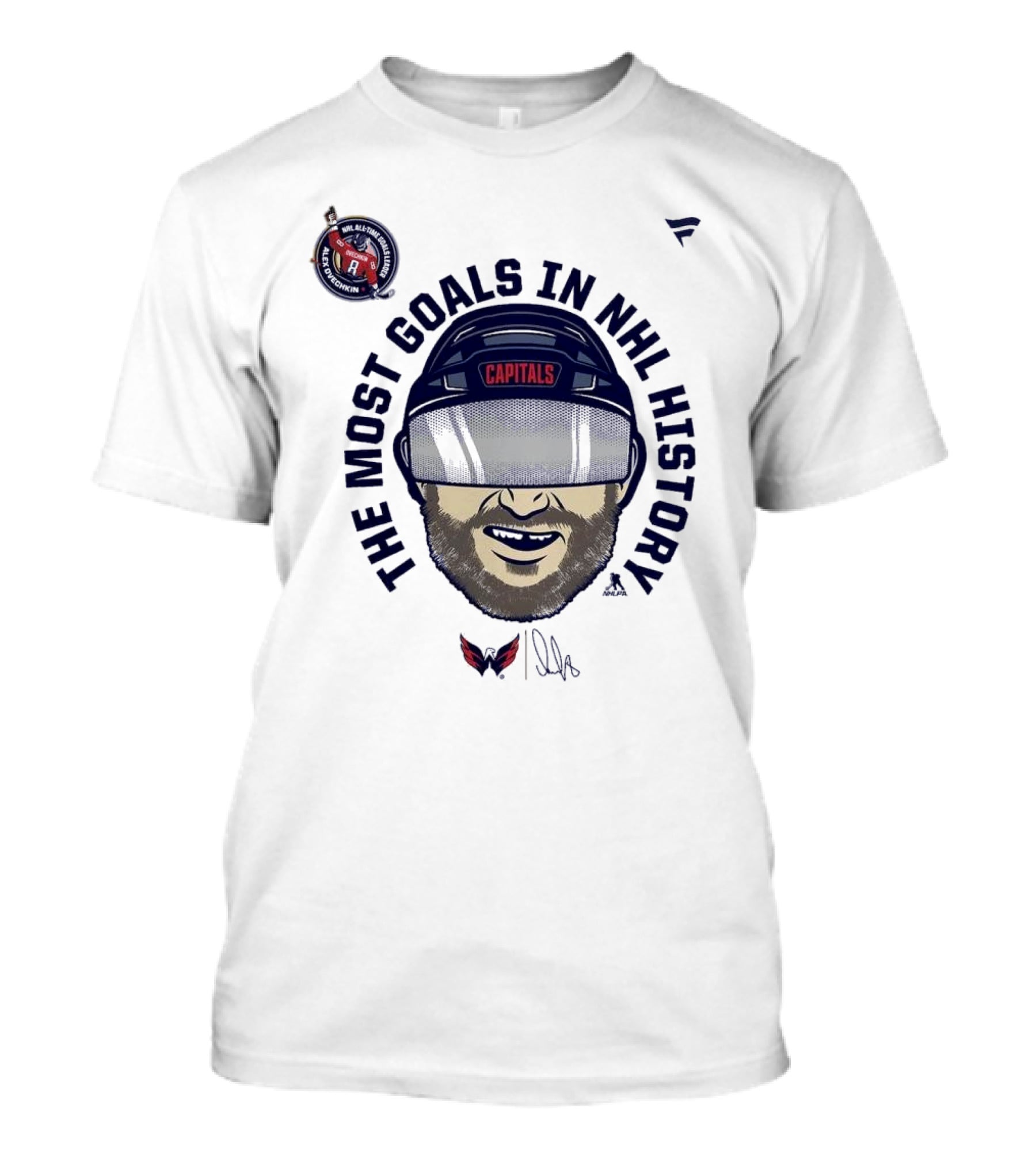 Alexander Ovechkin Capitals The Most Goals In NHL History Caricature T-Shirt