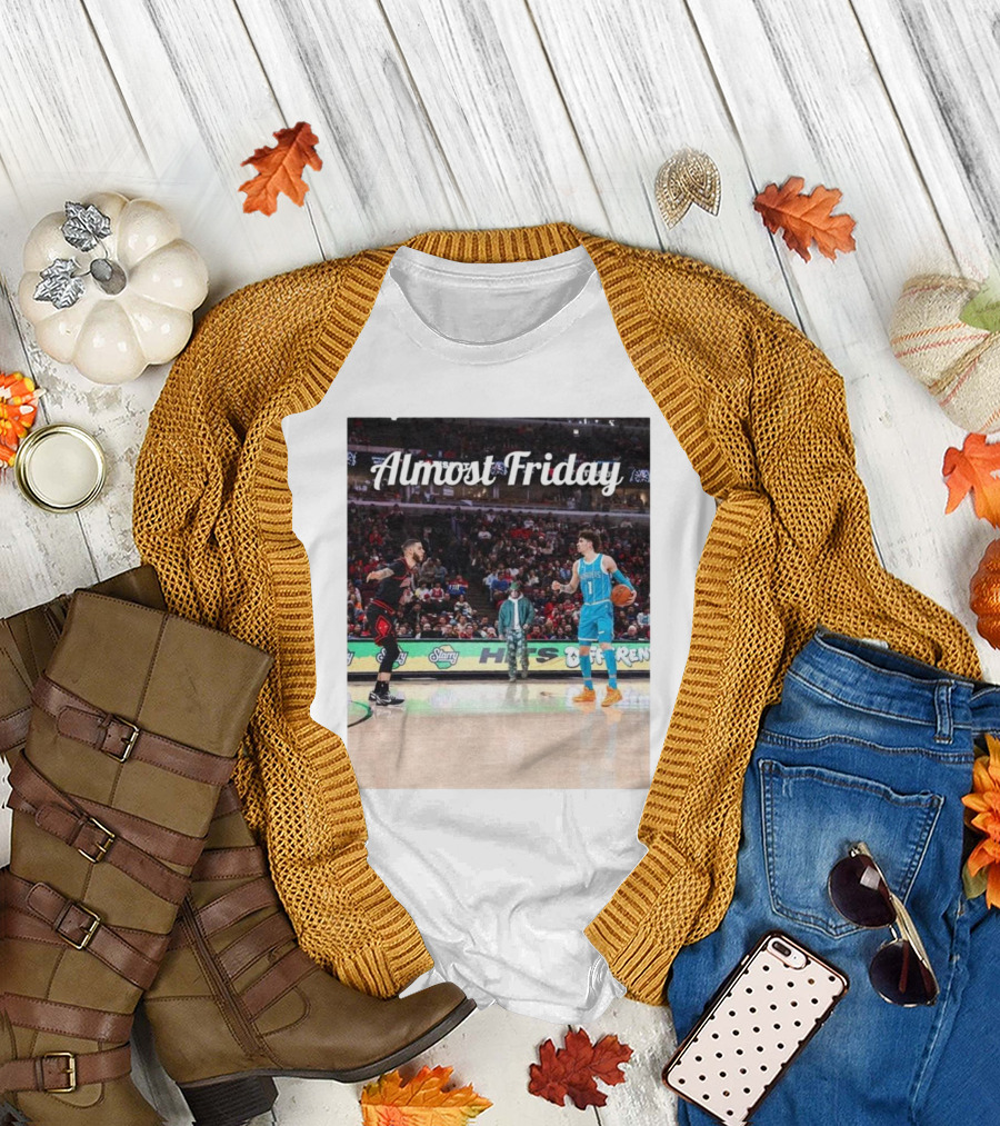 Almost Friday Basketball Court NBA Duel T-Shirt