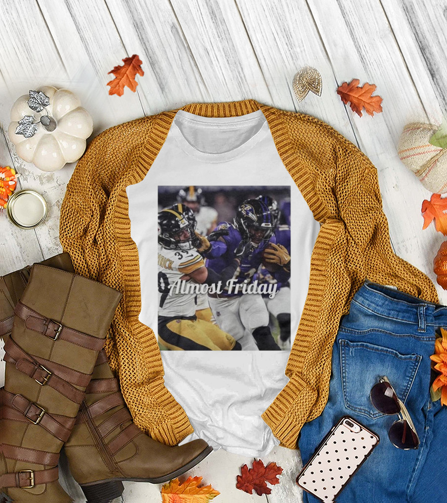Almost Friday Baltimore Ravens Stiff Arm Football Moment T-Shirt
