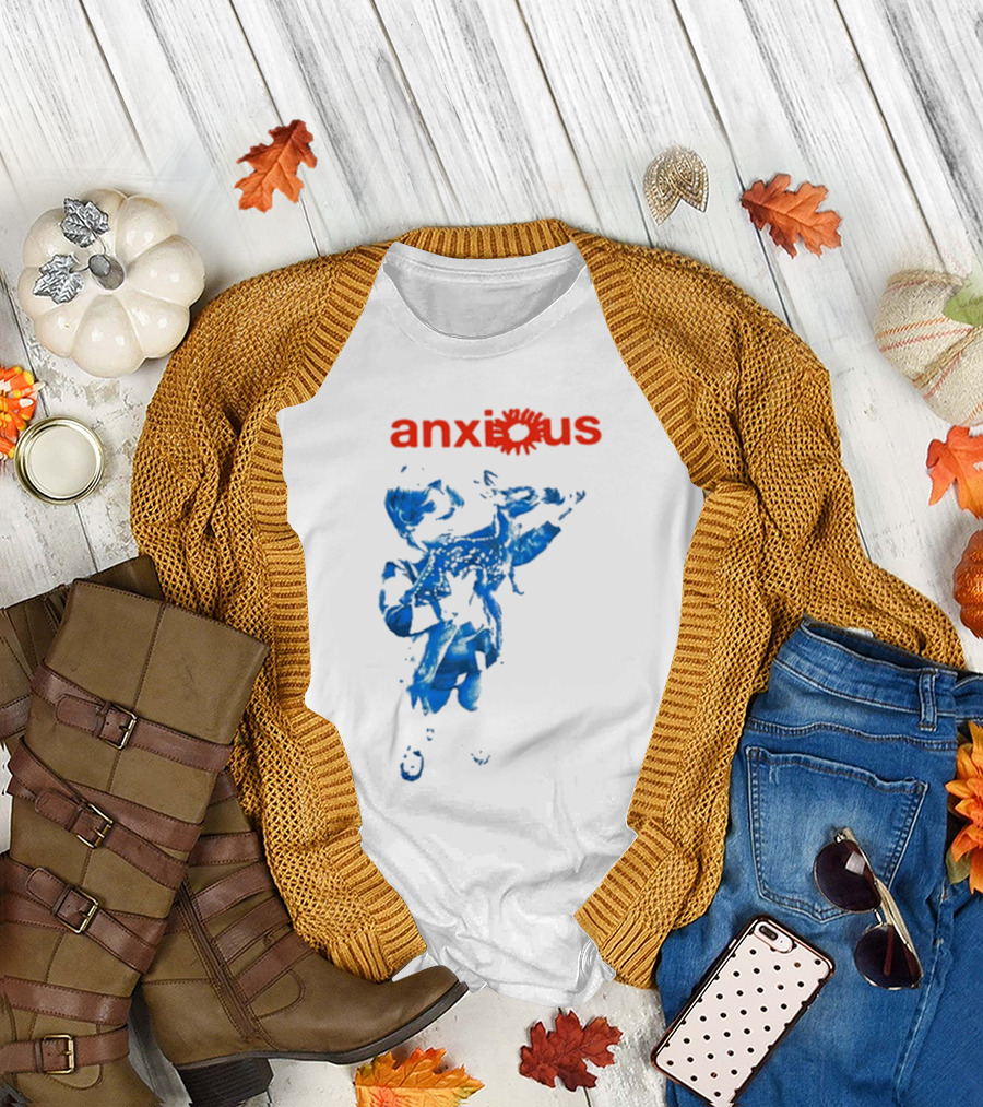 Anxious Blue Abstract Deer Kid T-Shirt