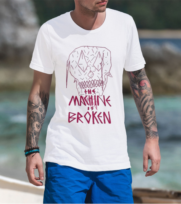 Arcadefire The Machine Is Broken Skull Illustration T-Shirt