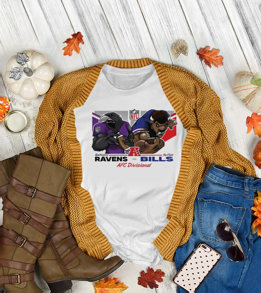 Baltimore Ravens vs Buffalo Bills NFL AFC Divisional Matchup T-Shirt