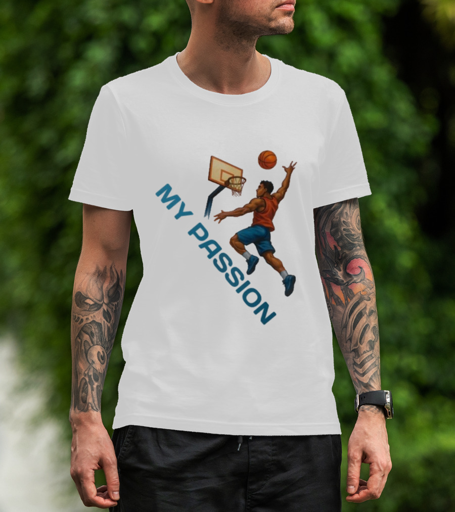 Basketball My Passion Dunking Athlete Dynamic Move T-Shirt