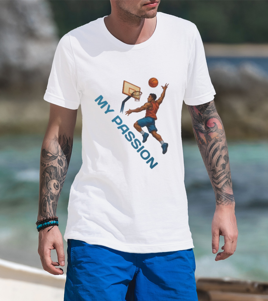 Basketball My Passion Dunking Athlete Dynamic Move T-Shirt