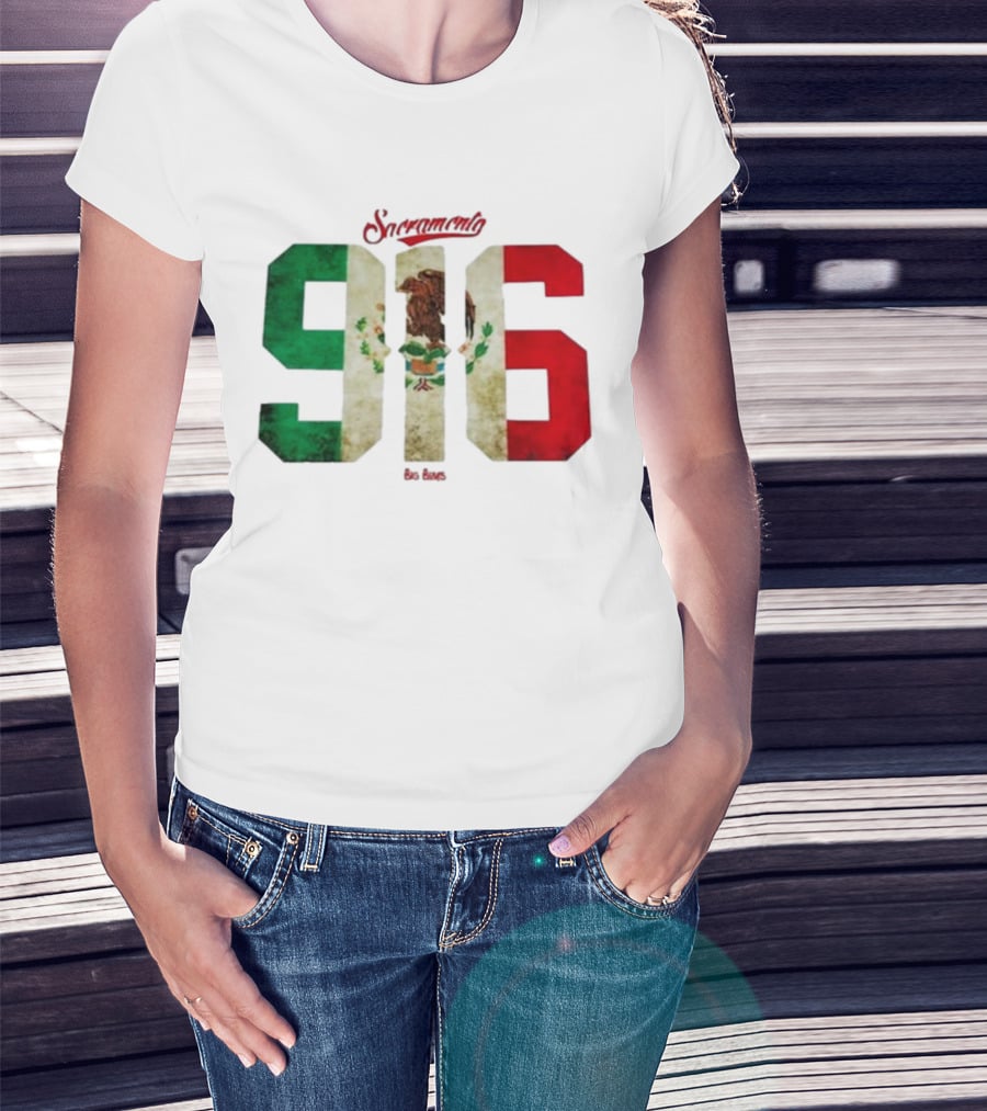 Sacramento 916 Big Boys Mexican Flag Design T-Shirt