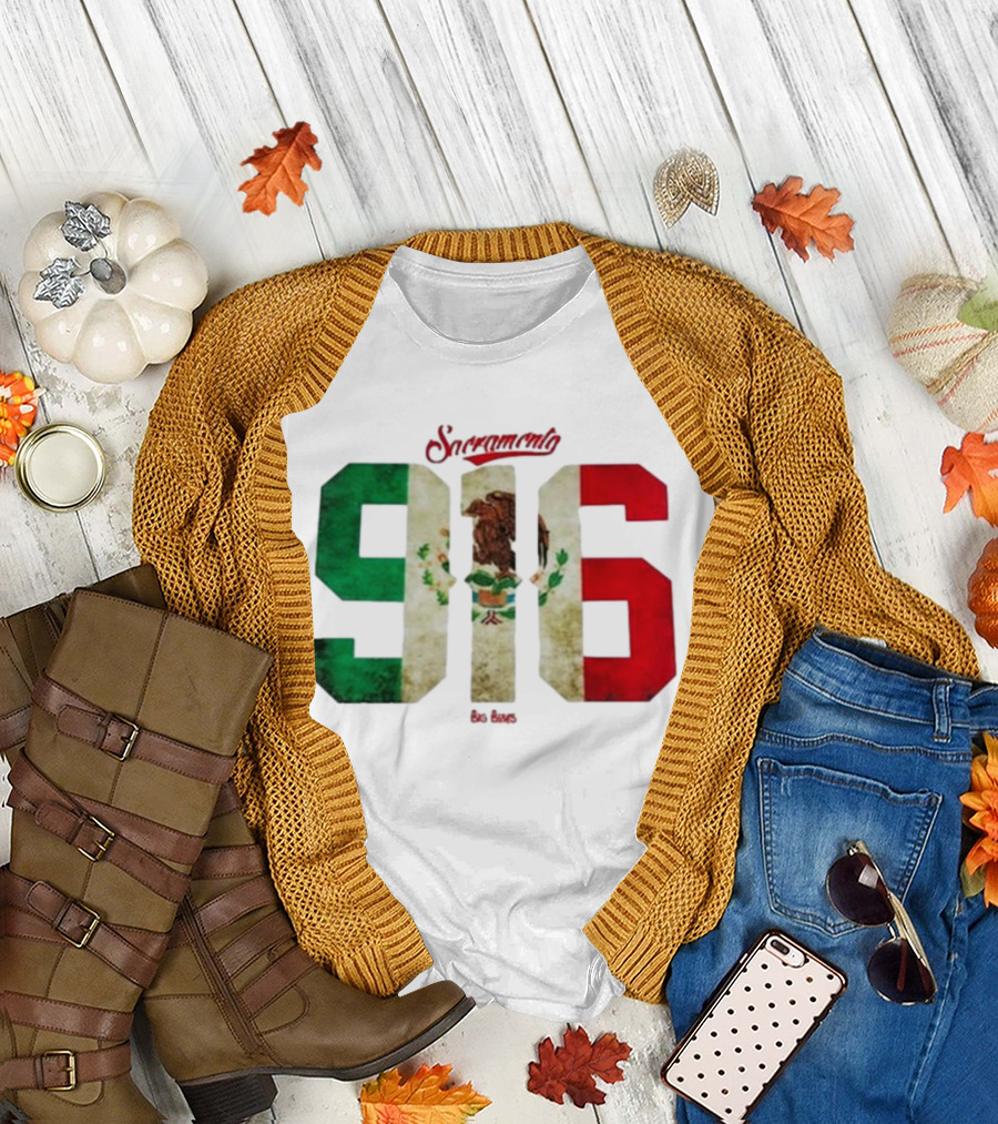 Sacramento 916 Big Boys Mexican Flag Design T-Shirt