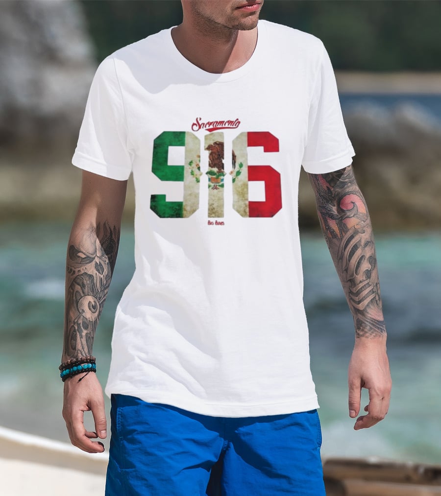 Sacramento 916 Big Boys Mexican Flag Design T-Shirt