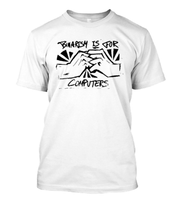 Binarism Is For Computers Skeleton Meditating T-Shirt