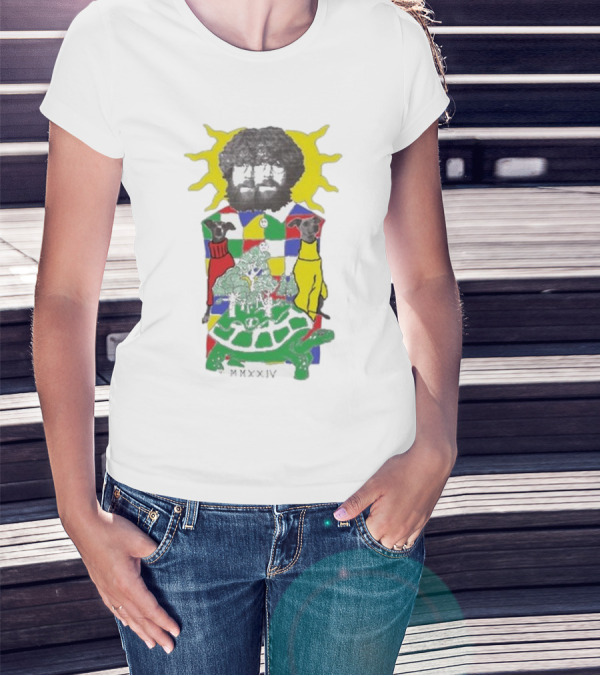 JW Francis Born Losers Records Sunburst Patchwork Dogs And Tortoise MMXXIV T-Shirt