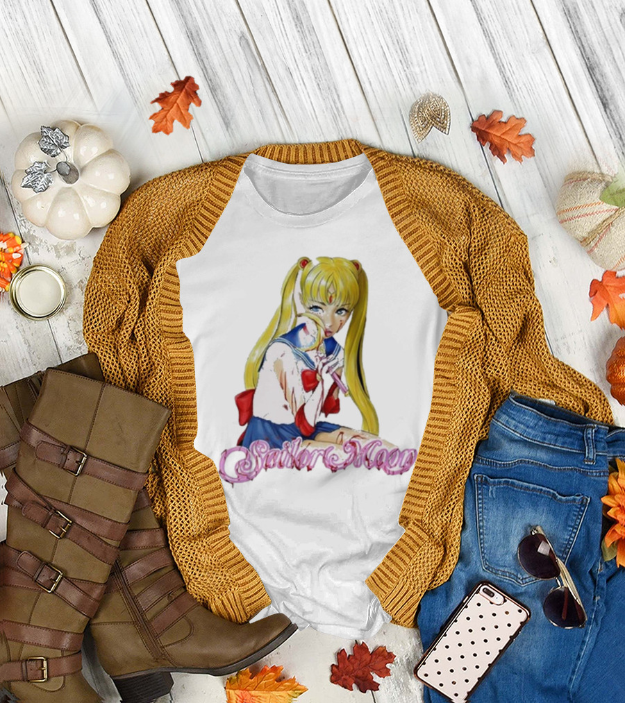 Bl00dina Sailor Moon Anime Mirror and Lipstick T-Shirt
