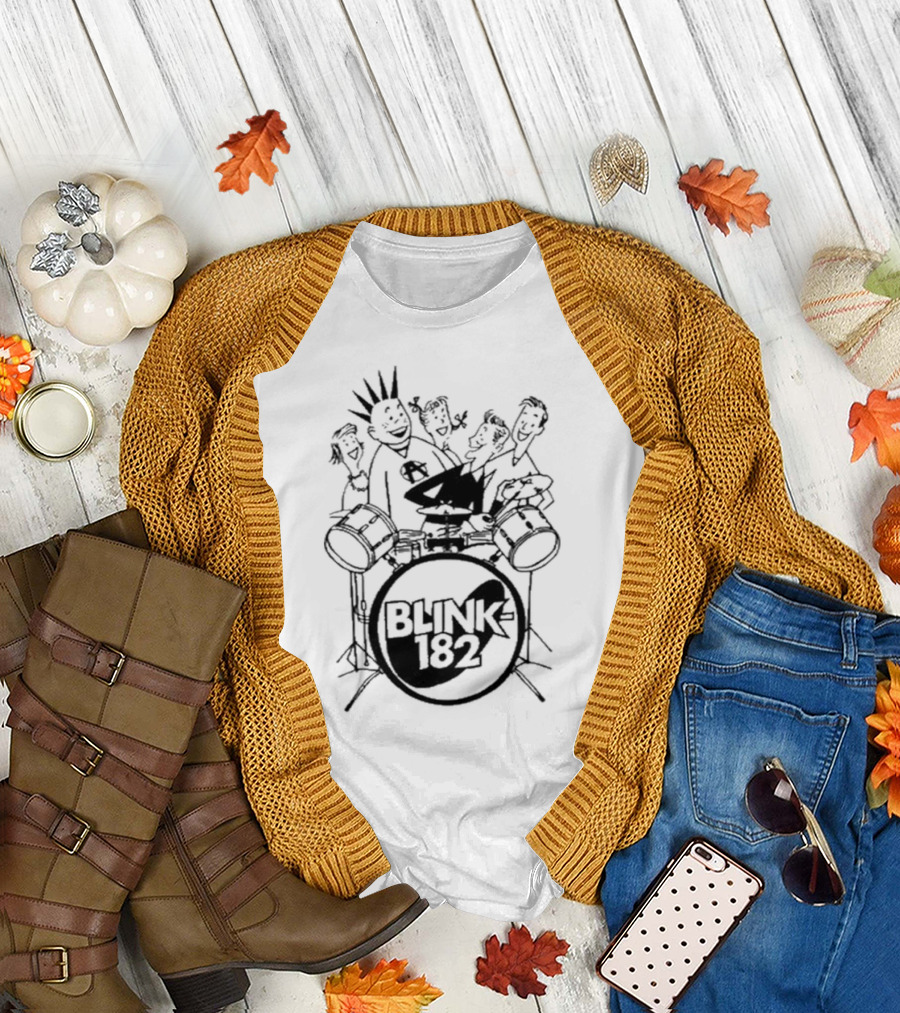 Blink-182 Cartoon Drummer Characters T-Shirt