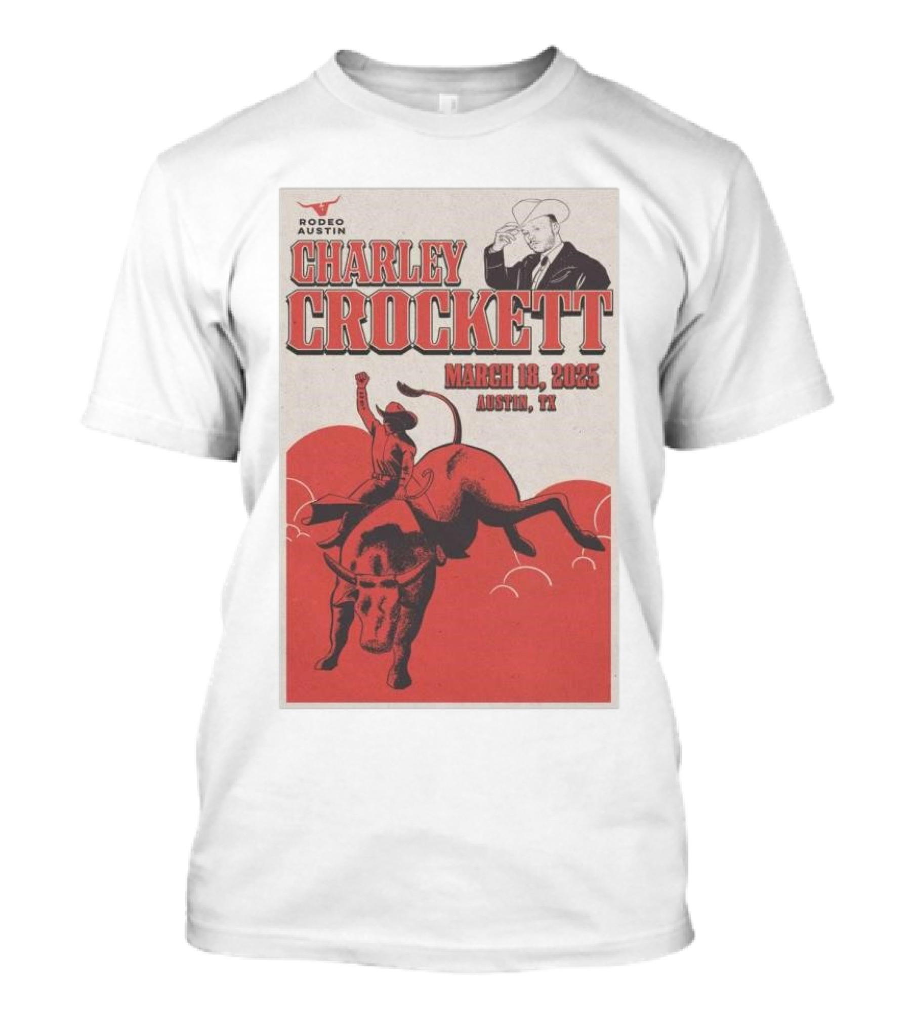 Charley Crockett March 18 2025 Rodeo Austin TX T-Shirt