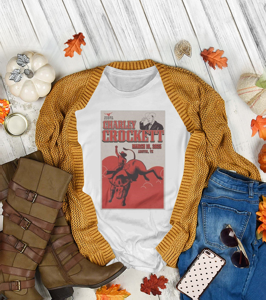 Charley Crockett March 18 2025 Rodeo Austin TX T-Shirt