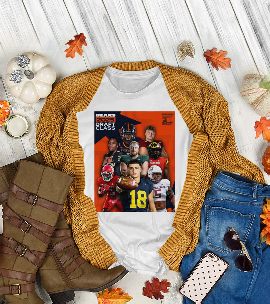 Bears 2025 Draft Class Spiked Refreshers Happy Thursday ZahQuan Frazier Ozzy Trapilo Luther Burden lll T-Shirt