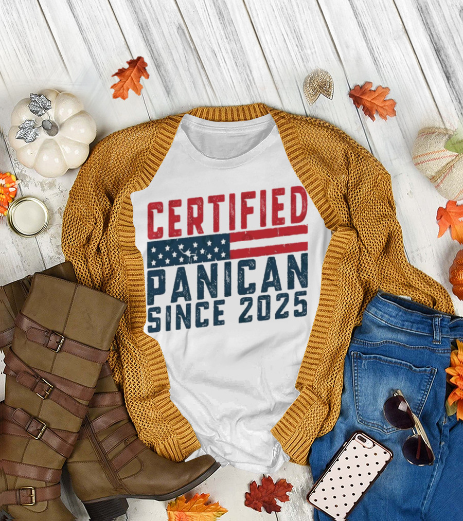 Certified Panican Since 2025 American Flag Stars and Stripes T-Shirt