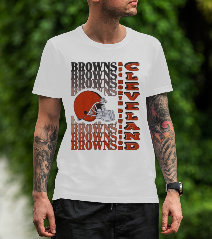 Cleveland Browns AFC North Division Browns Helmet T-Shirt