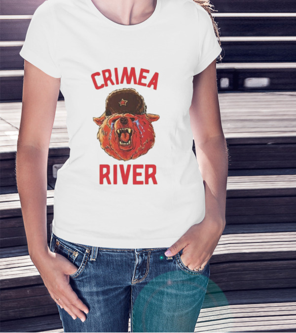 Crimea River Bear In Soviet Hat Crying Russia T-Shirt