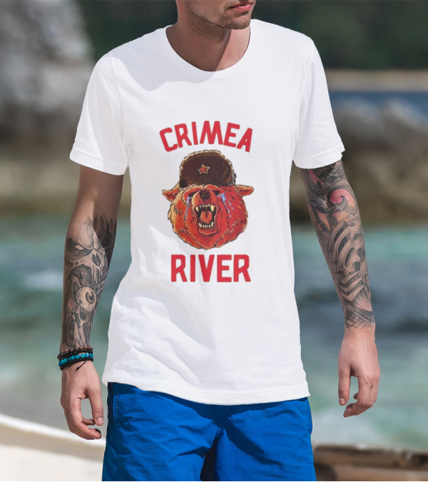 Crimea River Bear In Soviet Hat Crying Russia T-Shirt