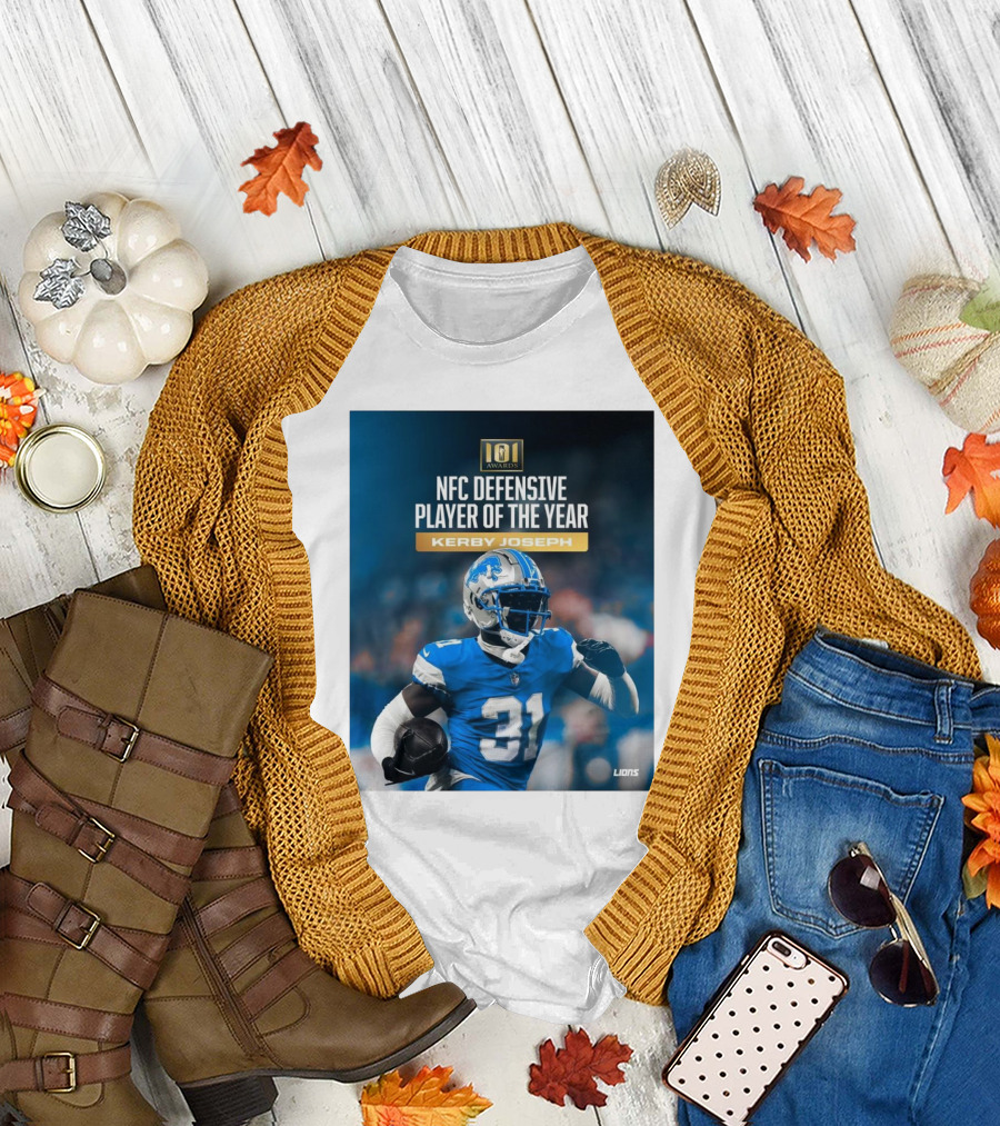 101 Awards NFC Defensive Player of the Year Kerby Joseph Detroit Lions T-Shirt