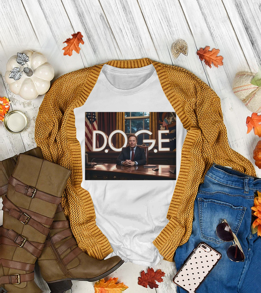 Dogecoin Elon Musk DOGE Department Of Government Efficiency Oval Office T-Shirt