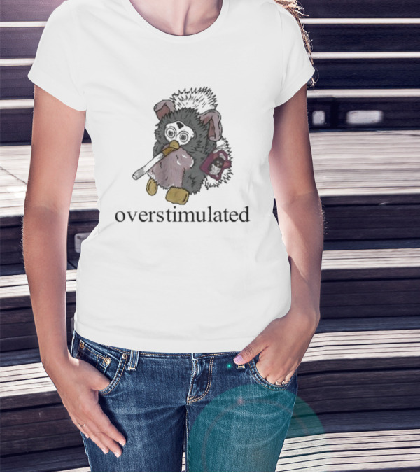 Emotionalclub Overstimulated Nostalgic Creature With Fuzzy Ears And Toy Radio T-Shirt