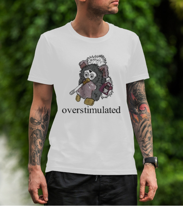 Emotionalclub Overstimulated Nostalgic Creature With Fuzzy Ears And Toy Radio T-Shirt